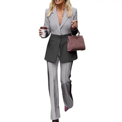 Two Pieces Long Sleeve Button Blazer Long Pants One Piece Long Sleeve Button Blazer