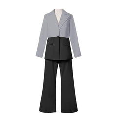 Two Pieces Long Sleeve Button Blazer Long Pants One Piece Long Sleeve Button Blazer