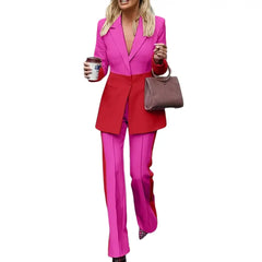 Two Pieces Long Sleeve Button Blazer Long Pants One Piece Long Sleeve Button Blazer