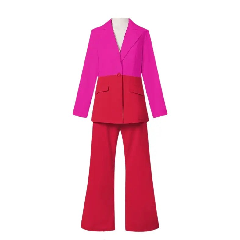 Two Pieces Long Sleeve Button Blazer Long Pants One Piece Long Sleeve Button Blazer