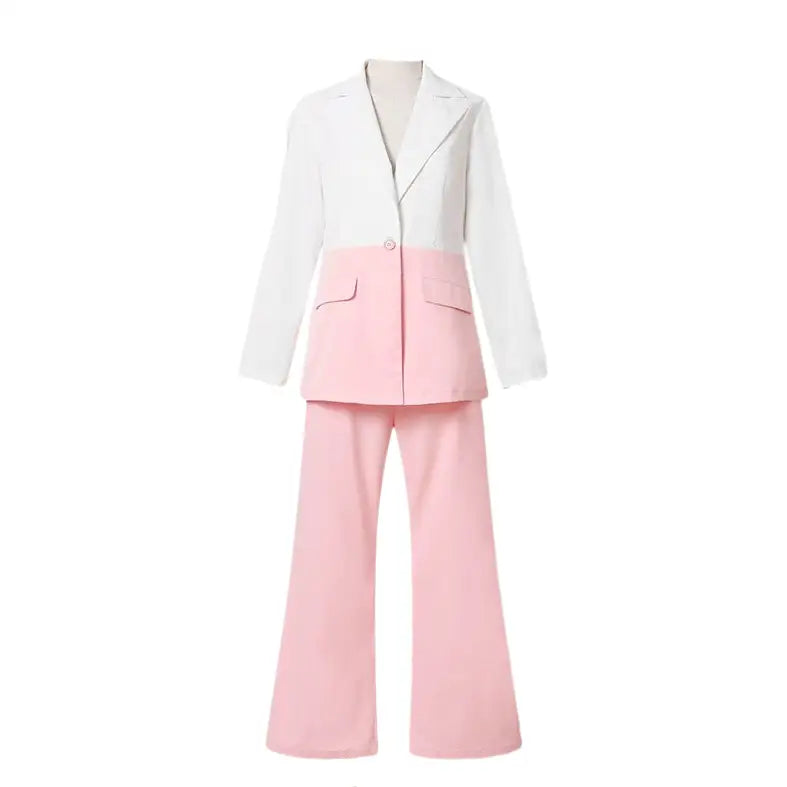 Two Pieces Long Sleeve Button Blazer Long Pants One Piece Long Sleeve Button Blazer