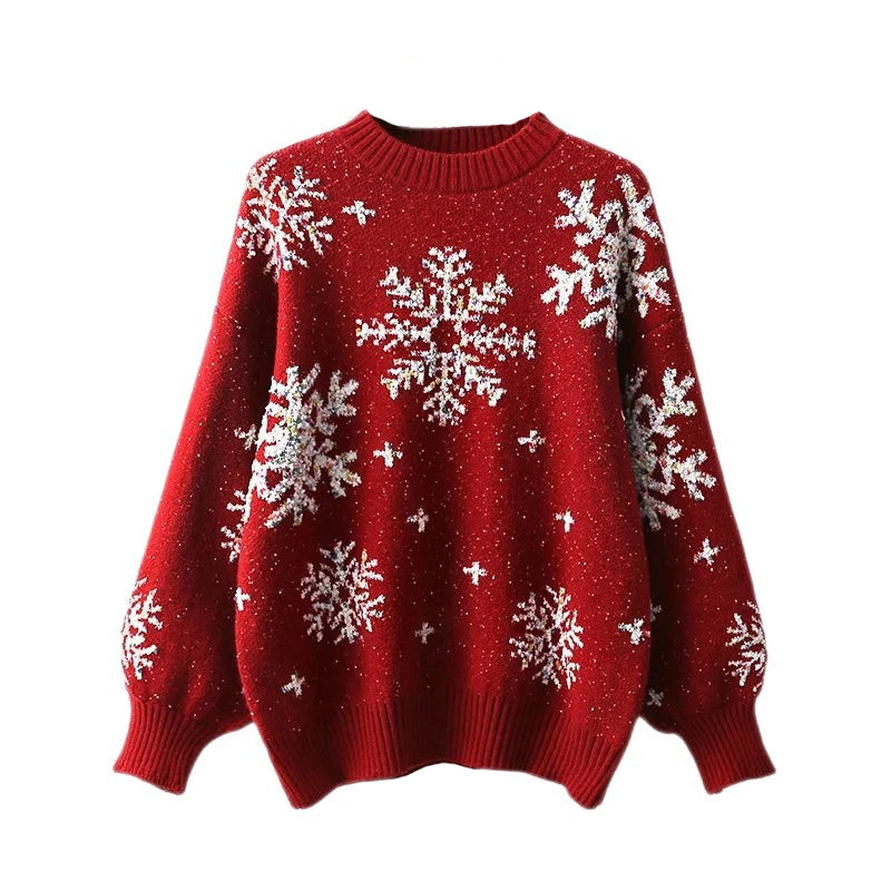 Ugly Snowflake O Neck Christmas Sweater