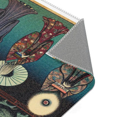 Ukiyo-e Inspired Area Rug with Eerie Yokai Figures