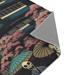 Ukiyo-e Inspired Area Rug with Eerie Yokai Figures