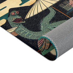 Ukiyo-e Inspired Area Rug with Eerie Yokai Figures