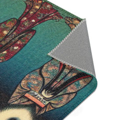 Ukiyo-e Inspired Area Rug with Eerie Yokai Figures