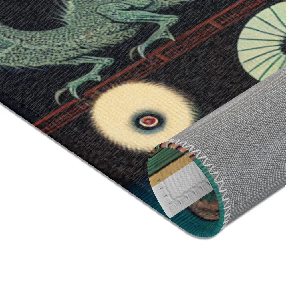 Ukiyo-e Inspired Area Rug with Eerie Yokai Figures