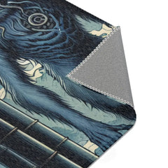 Ukiyo-e Inspired Area Rug with Moonlit Japanese Scene