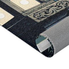 Ukiyo-e Inspired Area Rug with Moonlit Japanese Scene