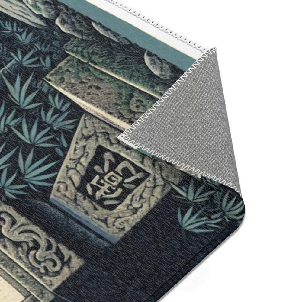 Ukiyo-e Inspired Area Rug with Moonlit Japanese Scene