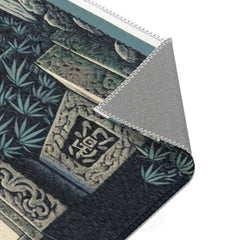 Ukiyo-e Inspired Area Rug with Moonlit Japanese Scene