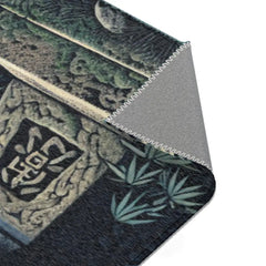 Ukiyo-e Inspired Area Rug with Moonlit Japanese Scene