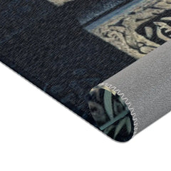 Ukiyo-e Inspired Area Rug with Moonlit Japanese Scene