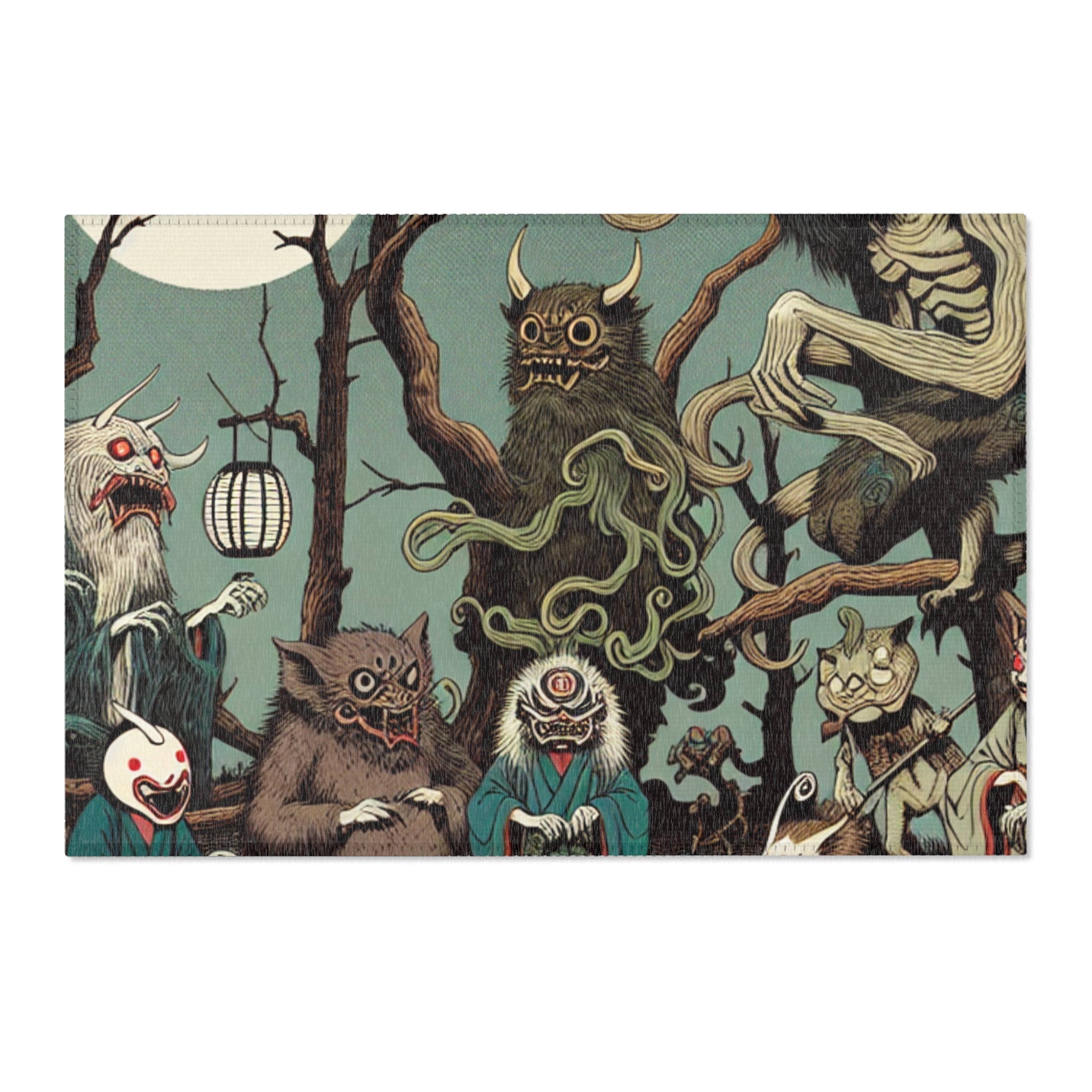 Ukiyo-e Inspired Area Rug with Yokai Design 36’’ × 24’’