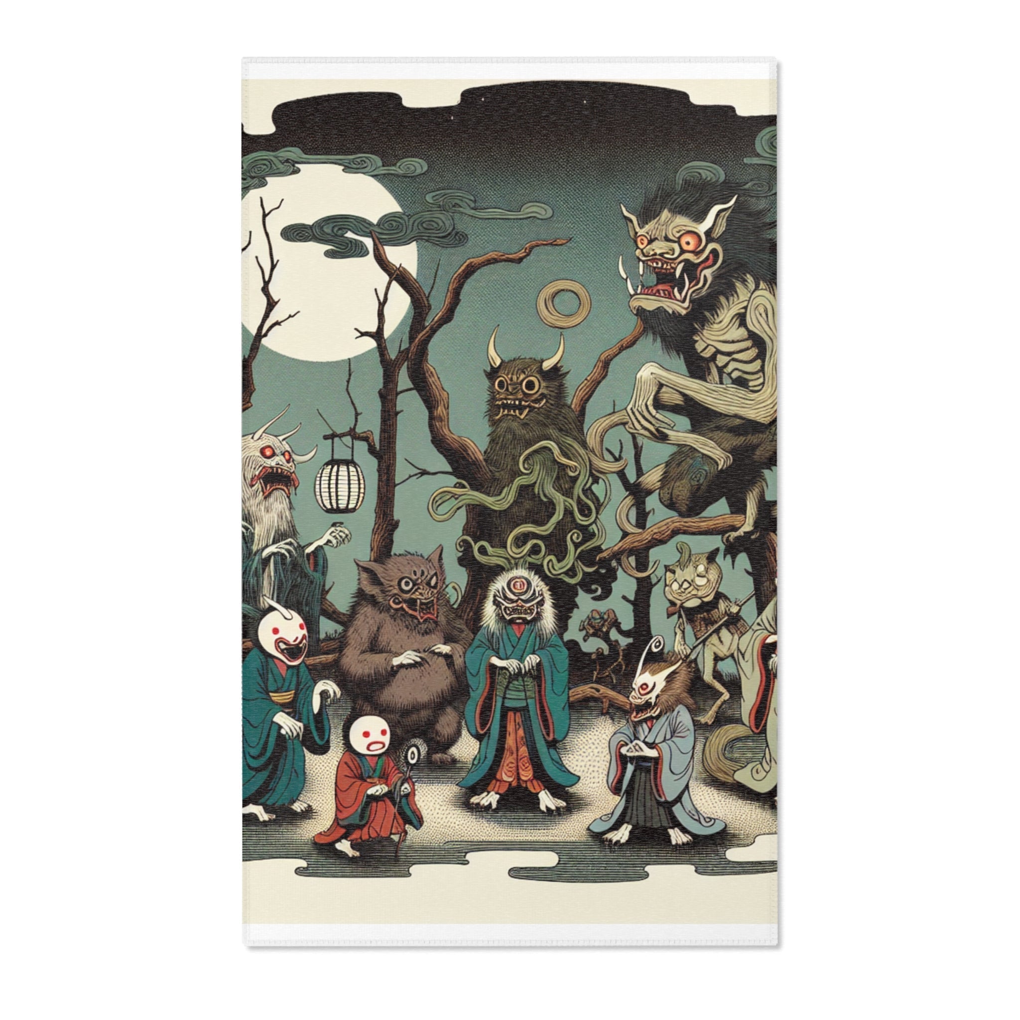 Ukiyo-e Inspired Area Rug with Yokai Design 36’’ × 60’’