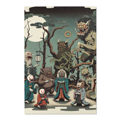 Ukiyo-e Inspired Area Rug with Yokai Design 48’’ × 72’’