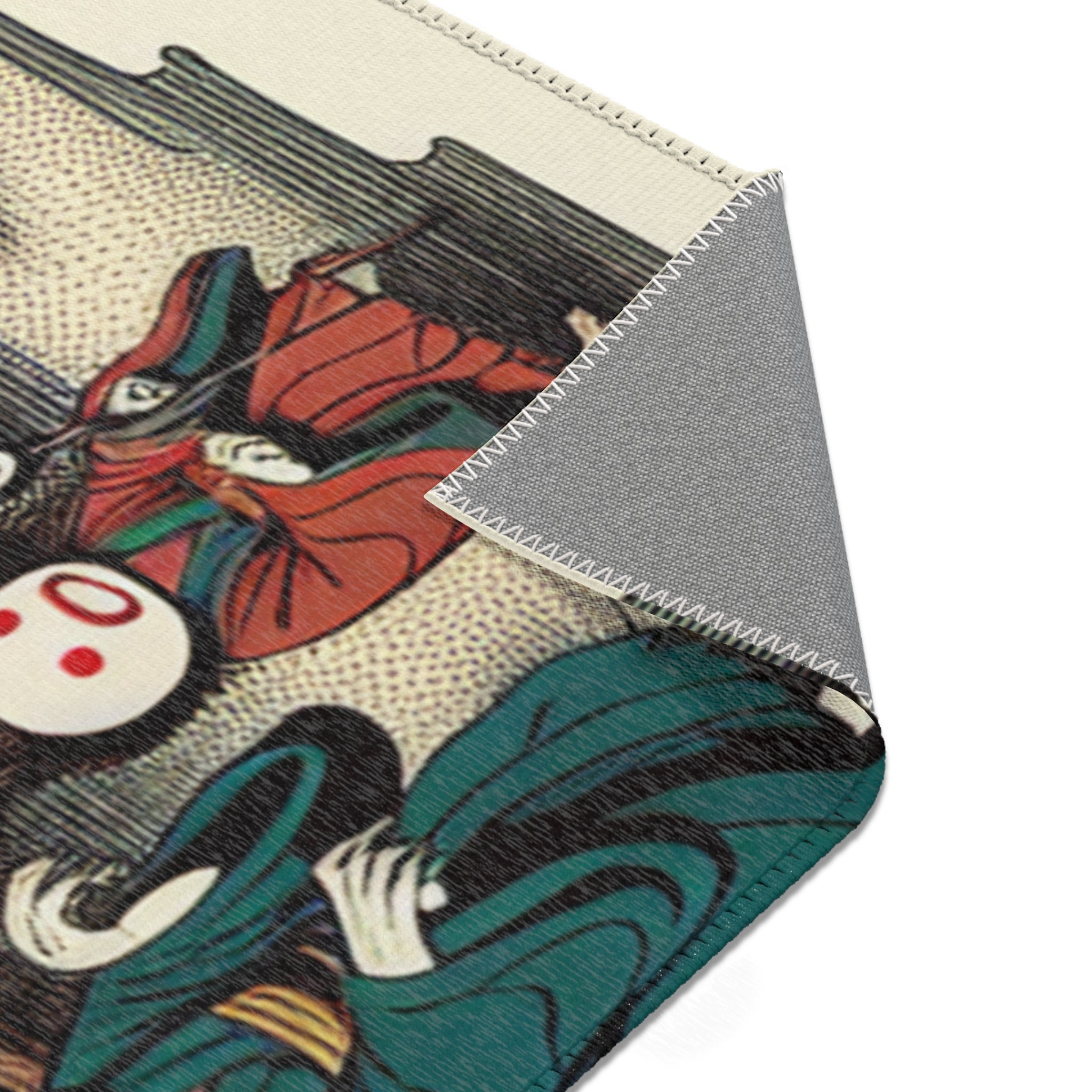 Ukiyo-e Inspired Area Rug with Yokai Design