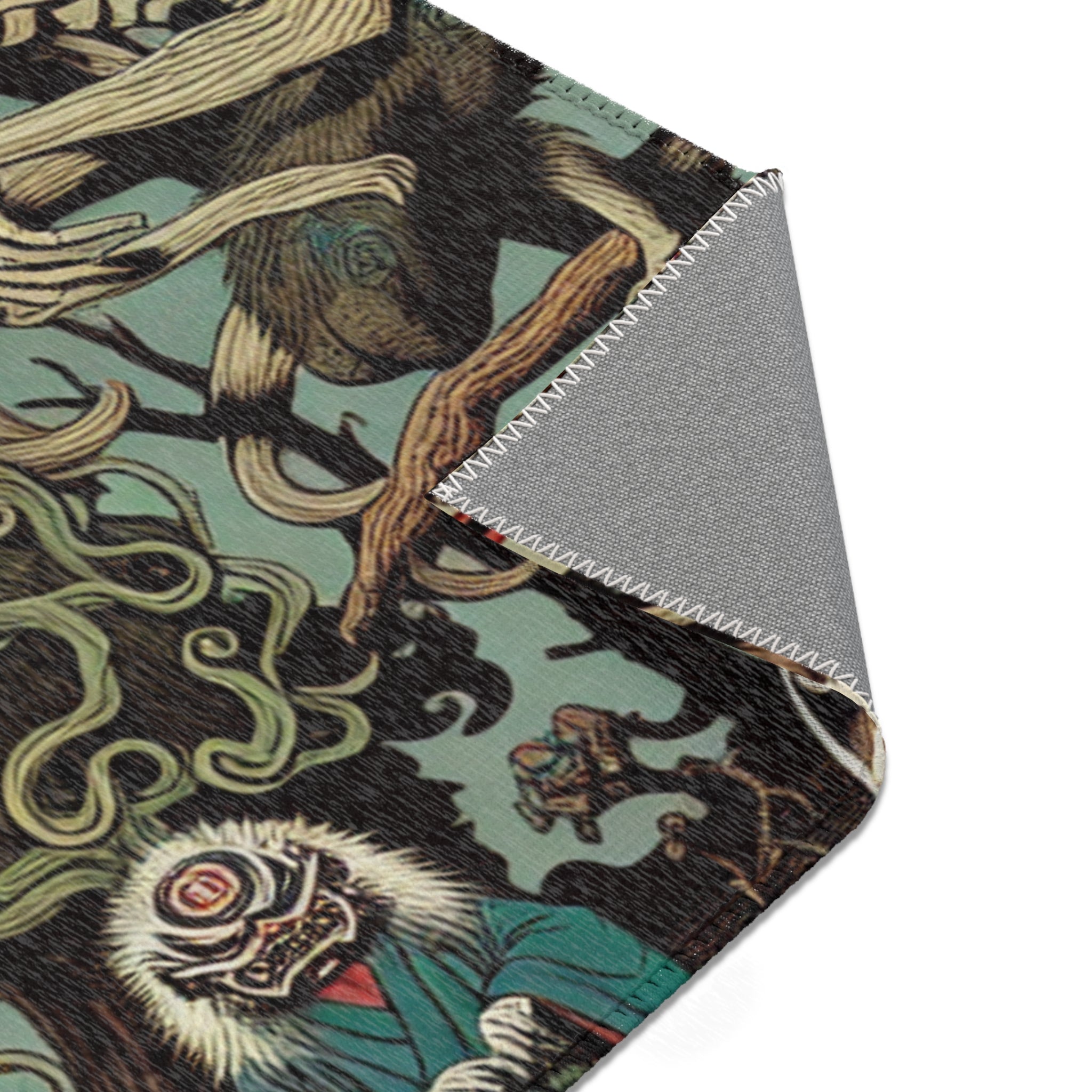 Ukiyo-e Inspired Area Rug with Yokai Design