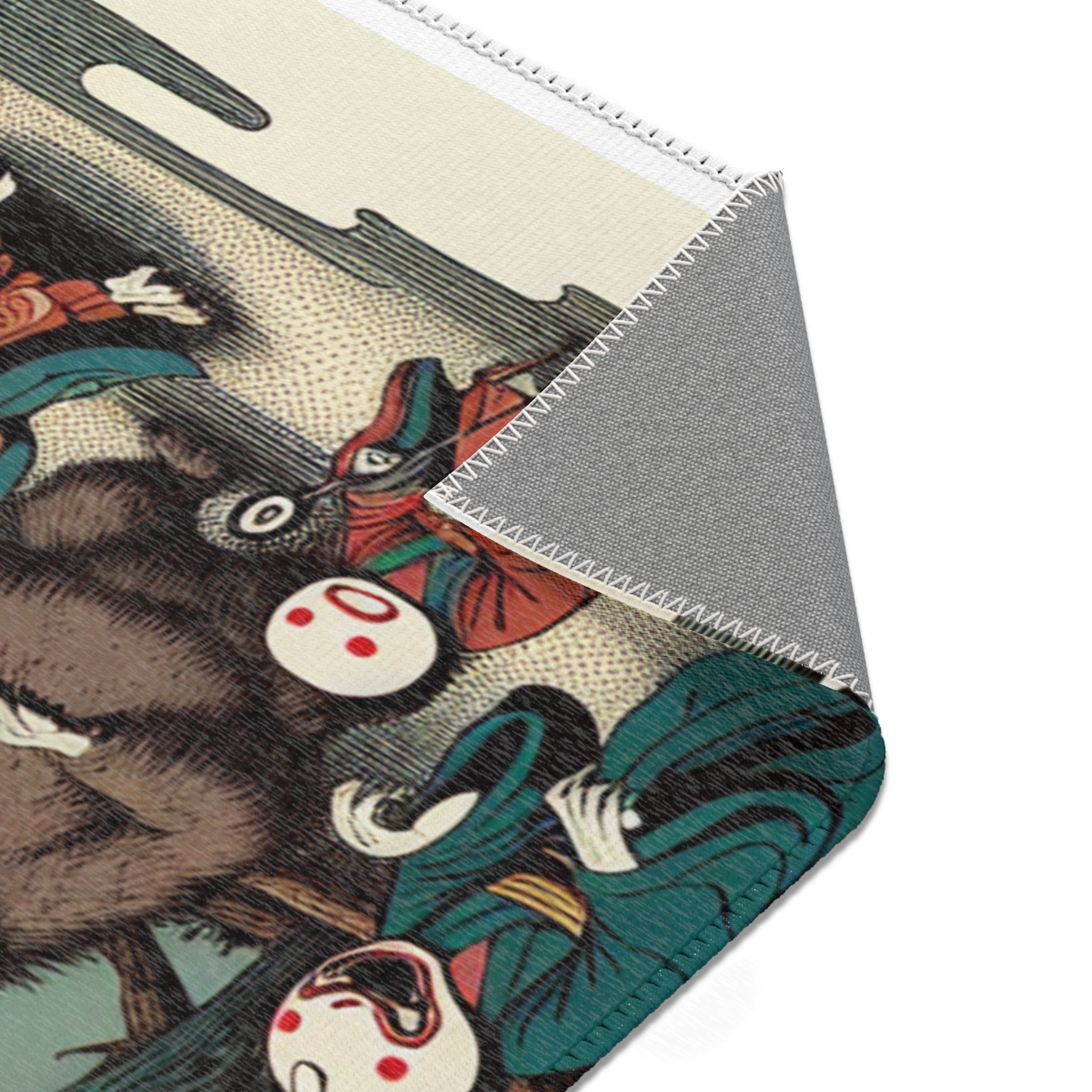 Ukiyo-e Inspired Area Rug with Yokai Design