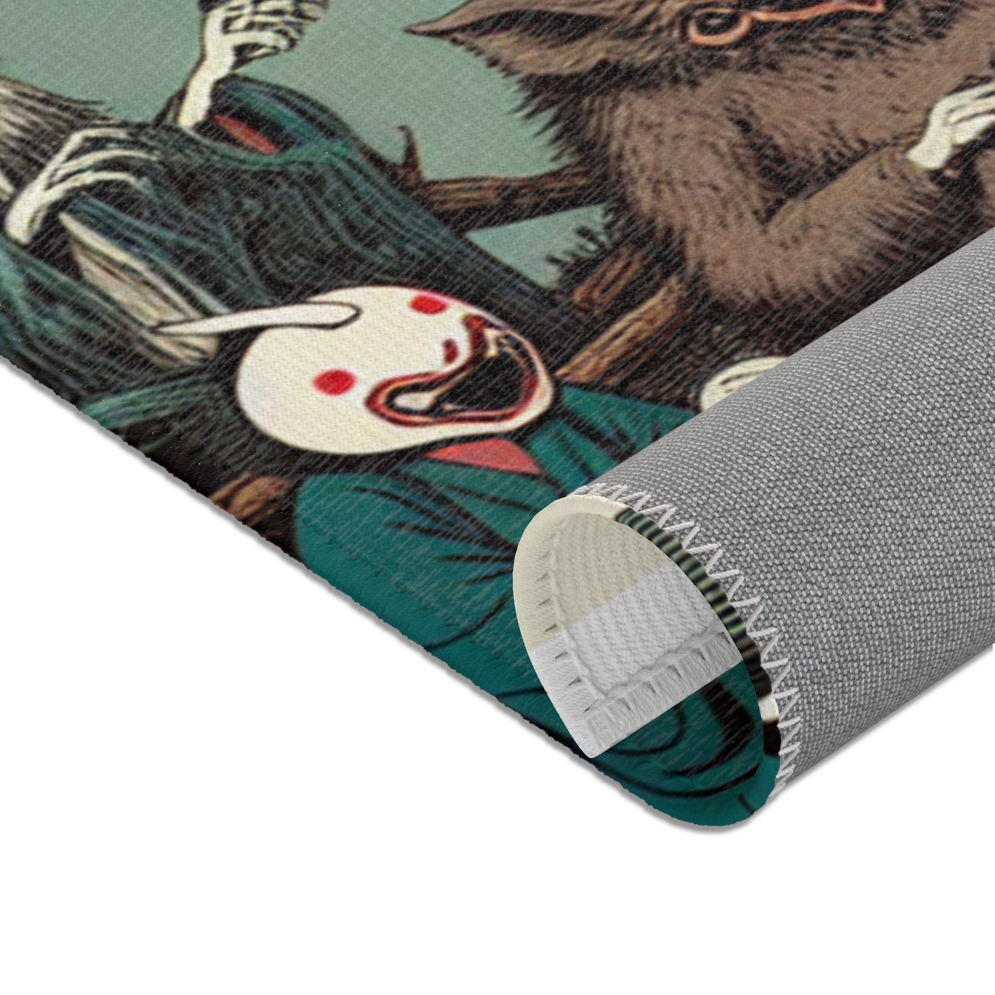 Ukiyo-e Inspired Area Rug with Yokai Design