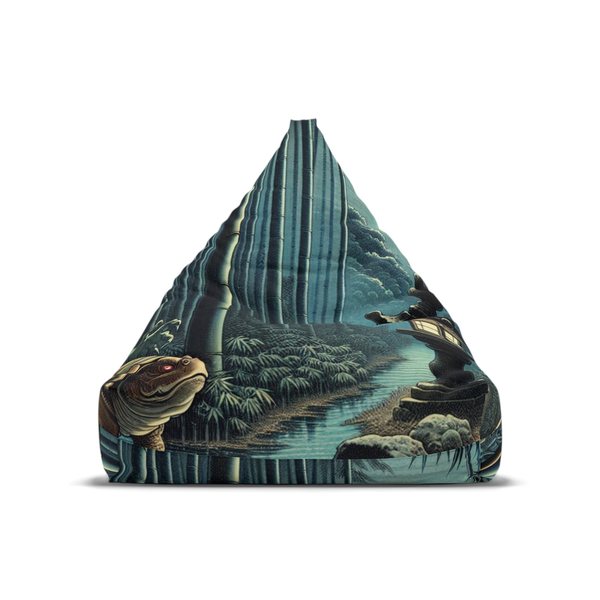 Ukiyo-e Moonlit Kappa Area Bean Bag Chair Cover 38’’ × 42’’