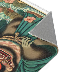 Ukiyo-E Style Area Rug with Ancient Japanese Folklore Art