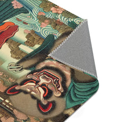Ukiyo-E Style Area Rug with Ancient Japanese Folklore Art