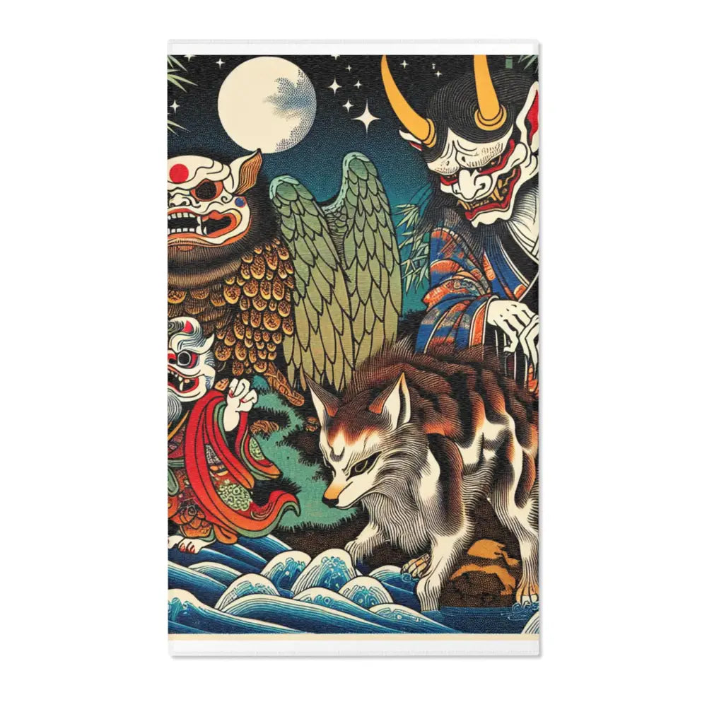 Ukiyo-E Style Area Rug with Japanese Mythical Charm 36’’ ×