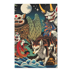 Ukiyo-E Style Area Rug with Japanese Mythical Charm 48’’ ×