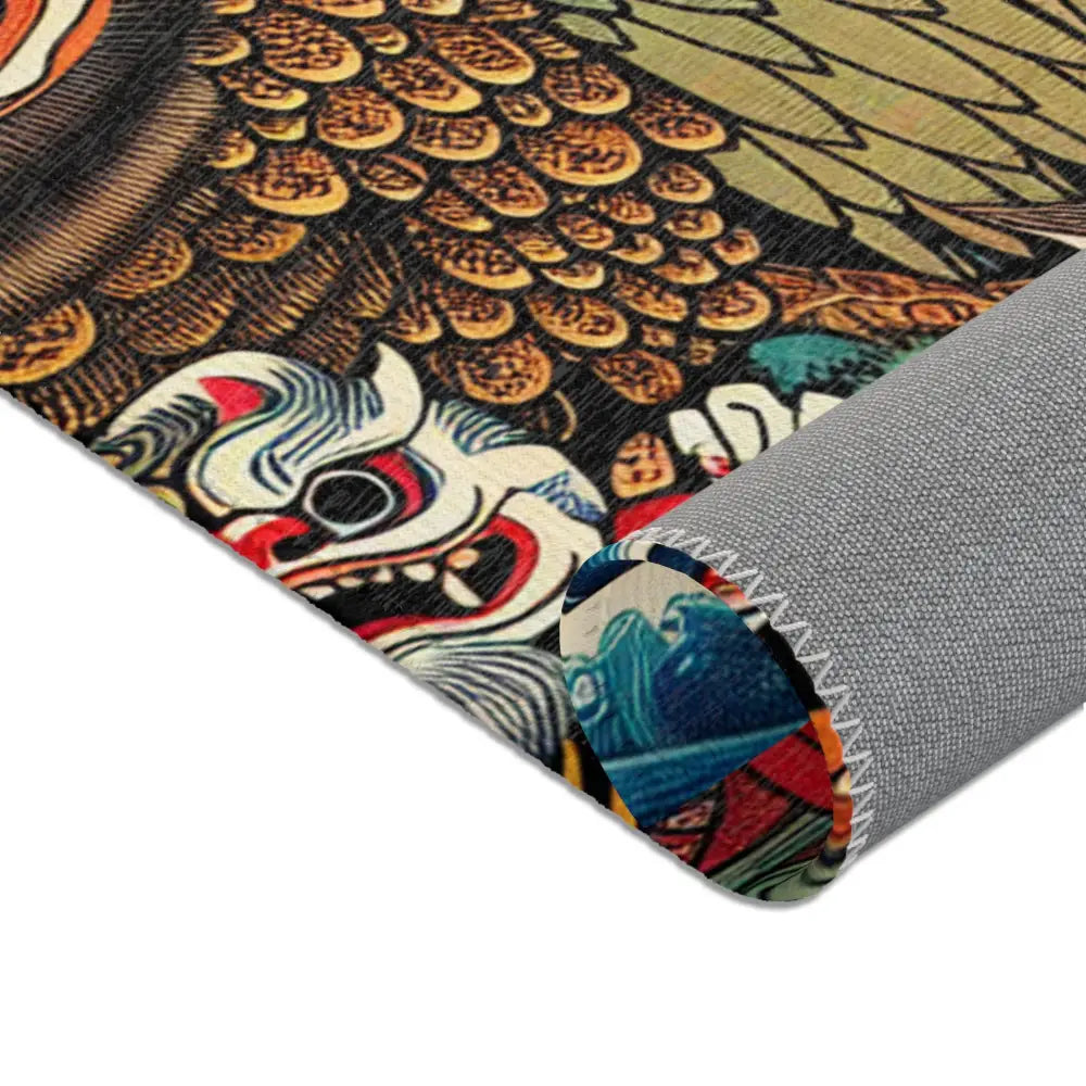 Ukiyo-E Style Area Rug with Japanese Mythical Charm