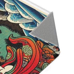 Ukiyo-E Style Area Rug with Japanese Mythical Charm