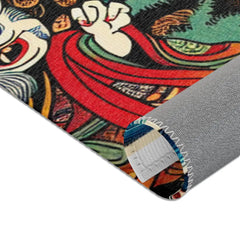 Ukiyo-E Style Area Rug with Japanese Mythical Charm