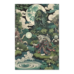 Ukiyo-e Style Intricacy Elegant Area Rug with Yokai Scene