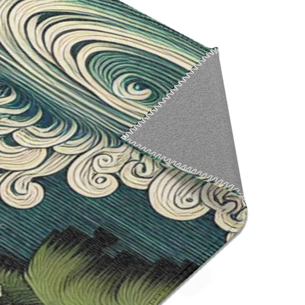 Ukiyo-e Style Intricacy Elegant Area Rug with Yokai Scene