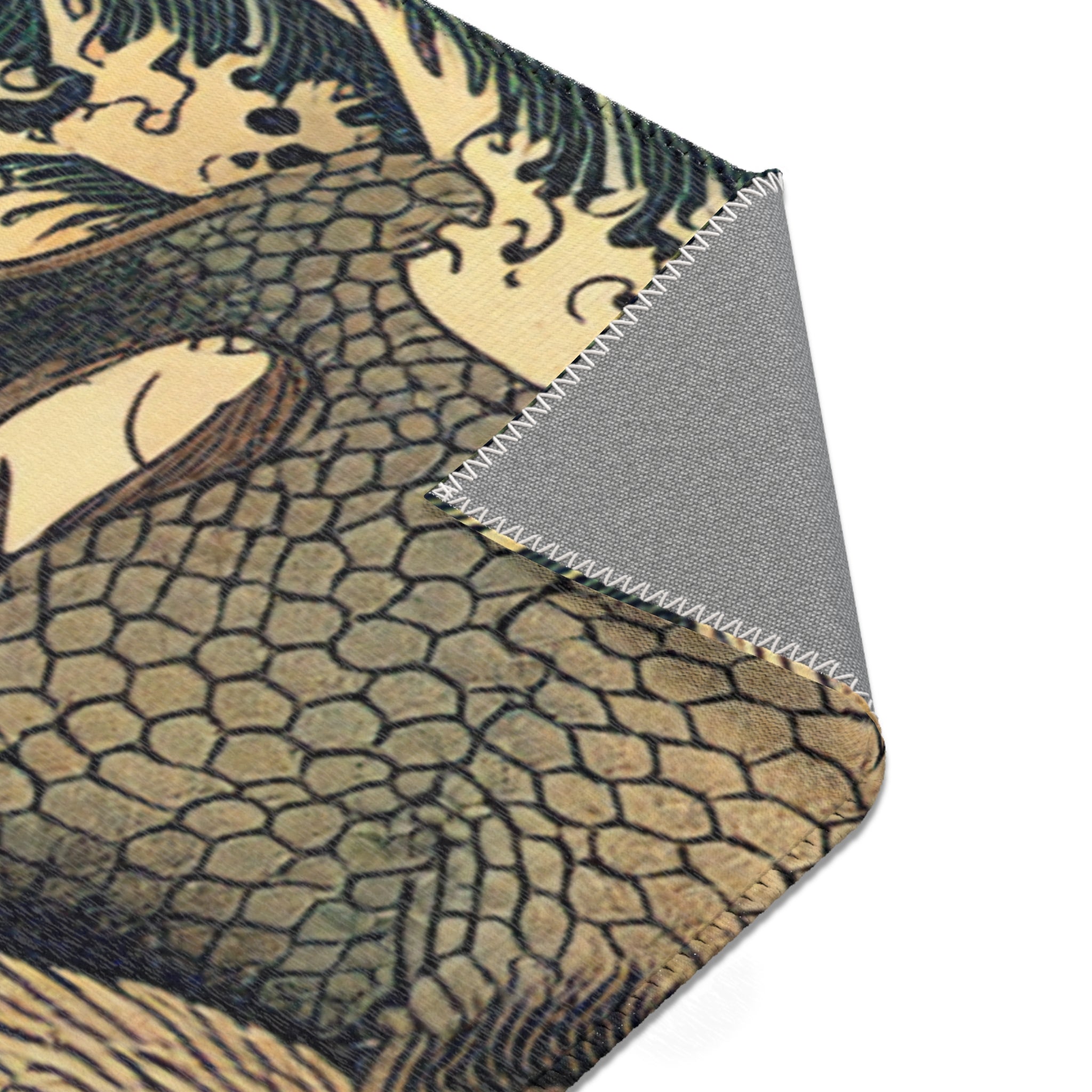 Ukiyo-e Unique Area Rug Exhibiting Ethereal Yokai and Kappa