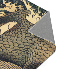 Ukiyo-e Unique Area Rug Exhibiting Ethereal Yokai and Kappa