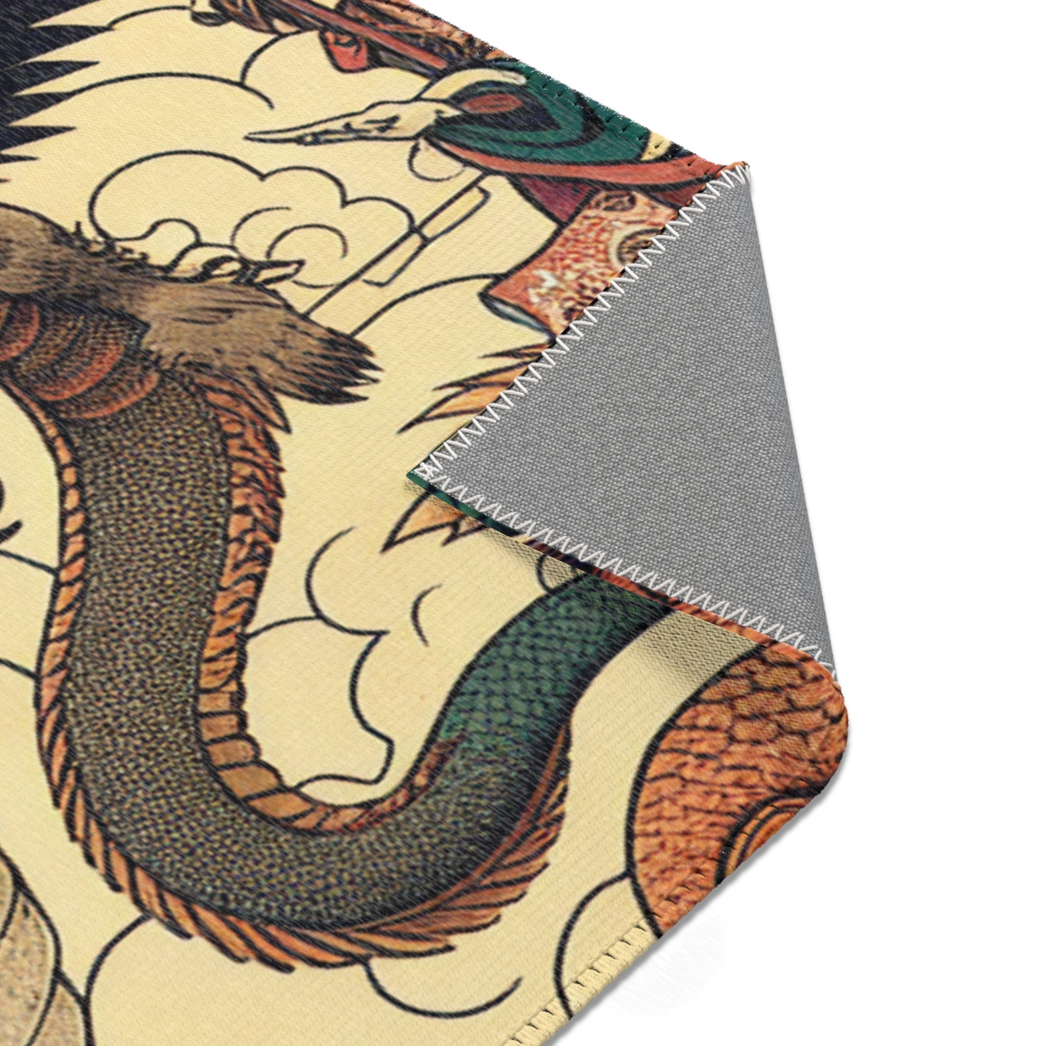 Ukiyo-e Unique Area Rug Exhibiting Ethereal Yokai and Kappa