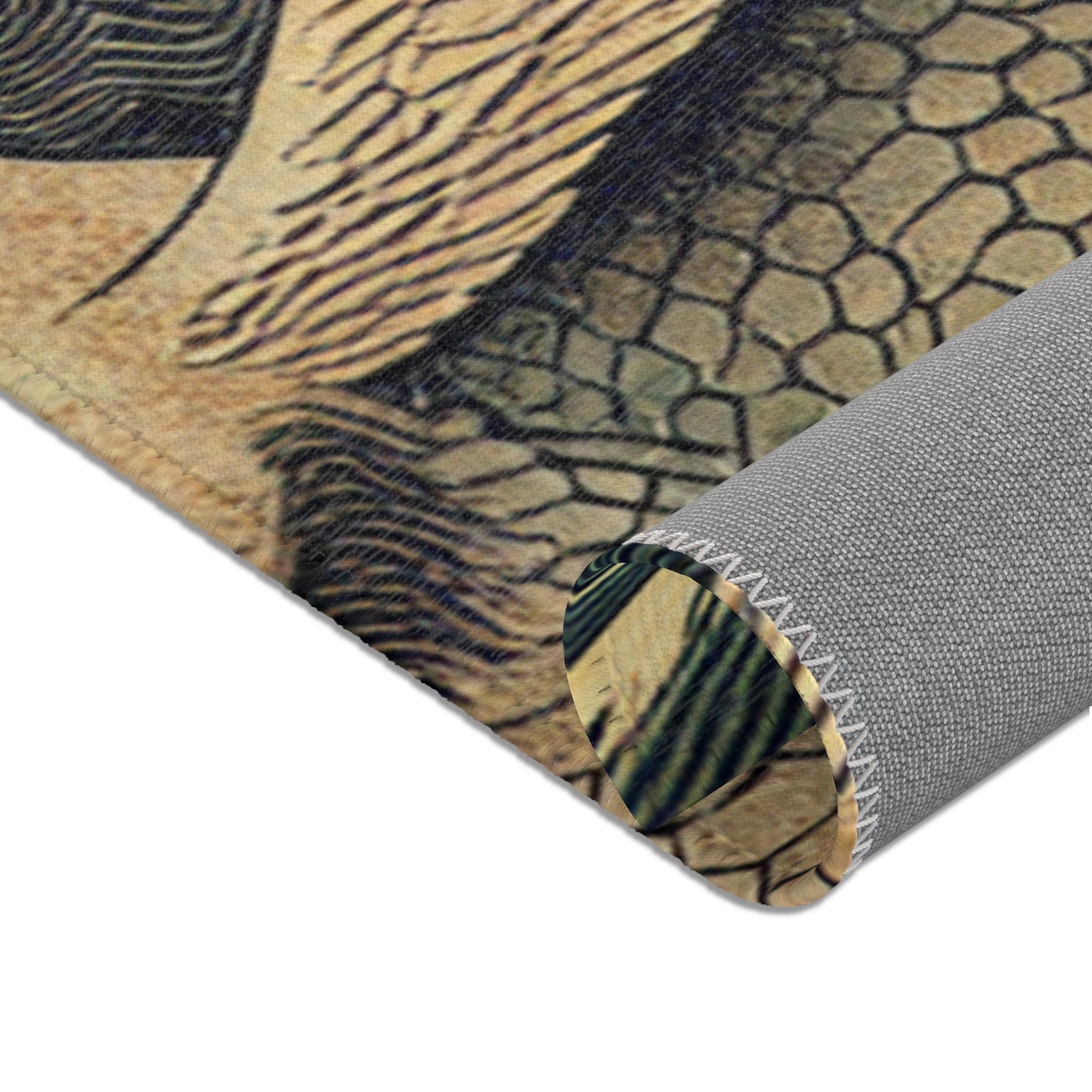 Ukiyo-e Unique Area Rug Exhibiting Ethereal Yokai and Kappa