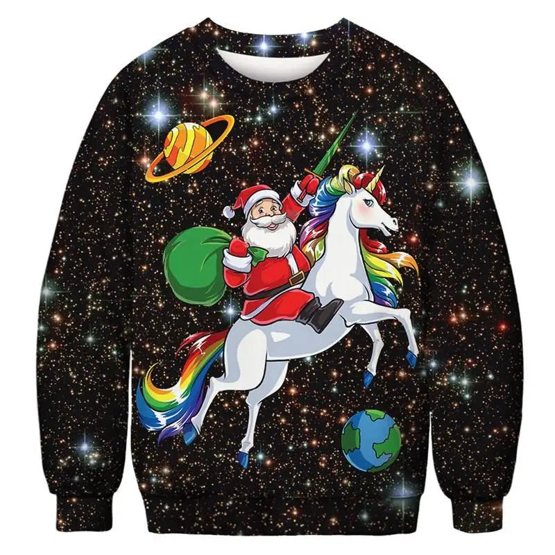 Unicorn Ugly Christmas 3D Funny Sweatshirt