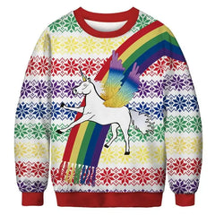 Unicorn Ugly Christmas 3D Funny Sweatshirt