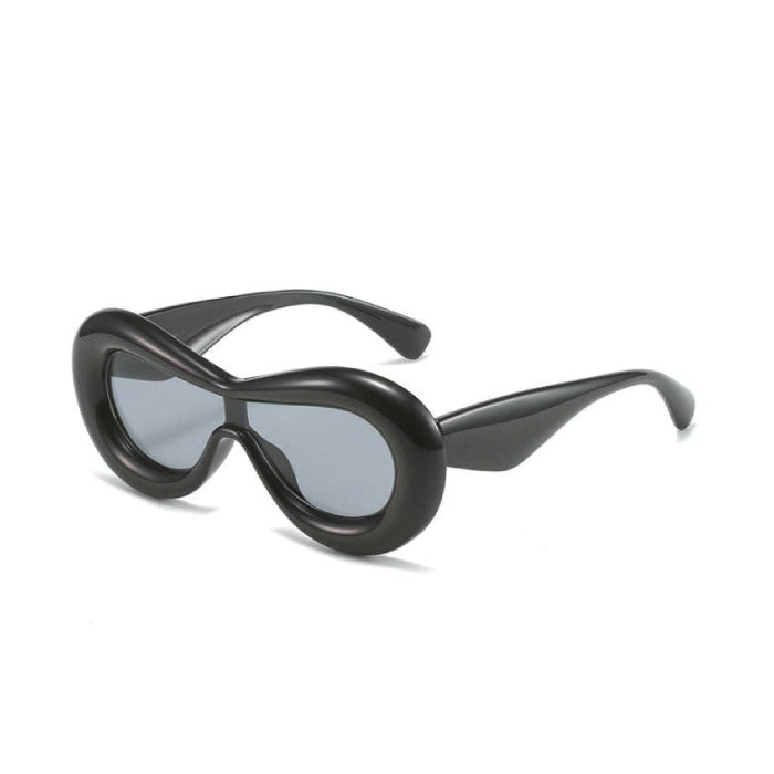 Unique Candy Color Lip Sunglasses - Black / One Size