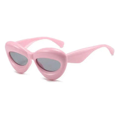 Unique Candy Color Lip Sunglasses - Pink A / One Size