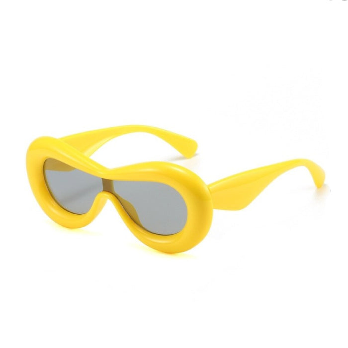 Unique Candy Color Lip Sunglasses - Yellow / One Size