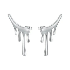 Unique Stainless Steel Stud Earrings - Silver