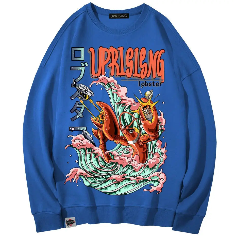 Uprising Lobster Attack Urban Wear Sweatshirt - Blue / M