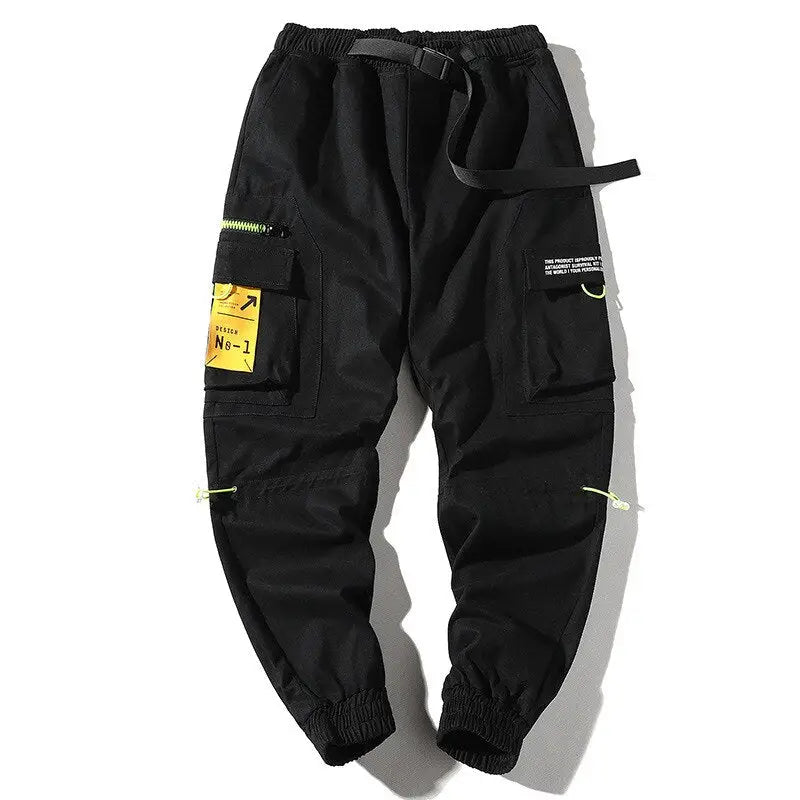 Urban Men Trousers Multi-Pocket Pants - Black / M