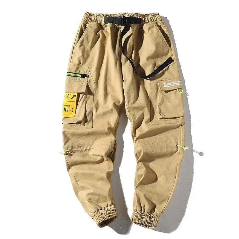 Urban Men Trousers Multi-Pocket Pants - Khaki / M