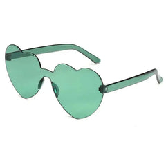 UV400 Modern Heart Shape Sunglasses - Green