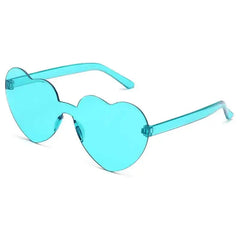 UV400 Modern Heart Shape Sunglasses - Lake Blue