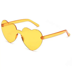 UV400 Modern Heart Shape Sunglasses - Lemon